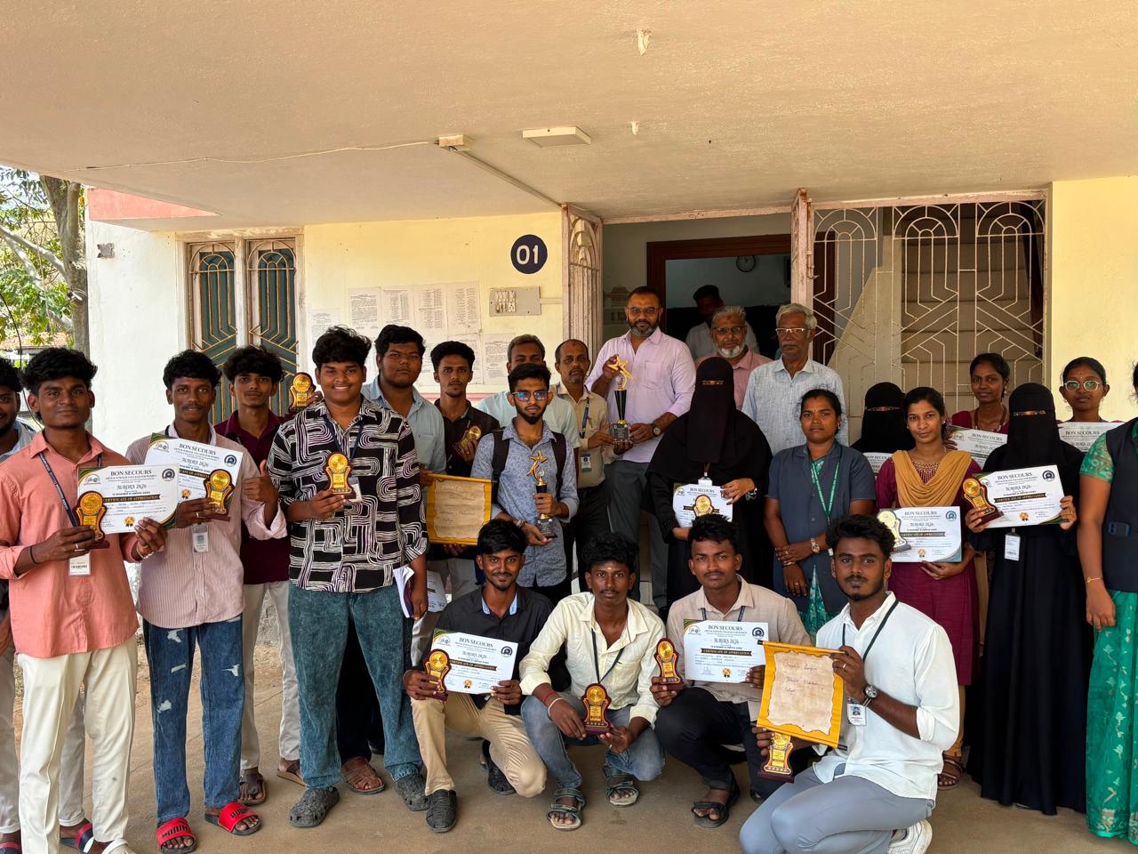 KMC wins the Overall Championship at AURORA - 2K26 conducted by Bon Secours College, Mannargudi